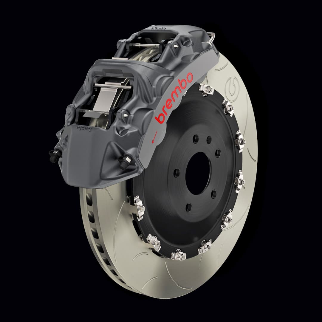 Foto real · kit Brembo GT S6 de Kit de frenos Brembo GT S6 de 6 pistones