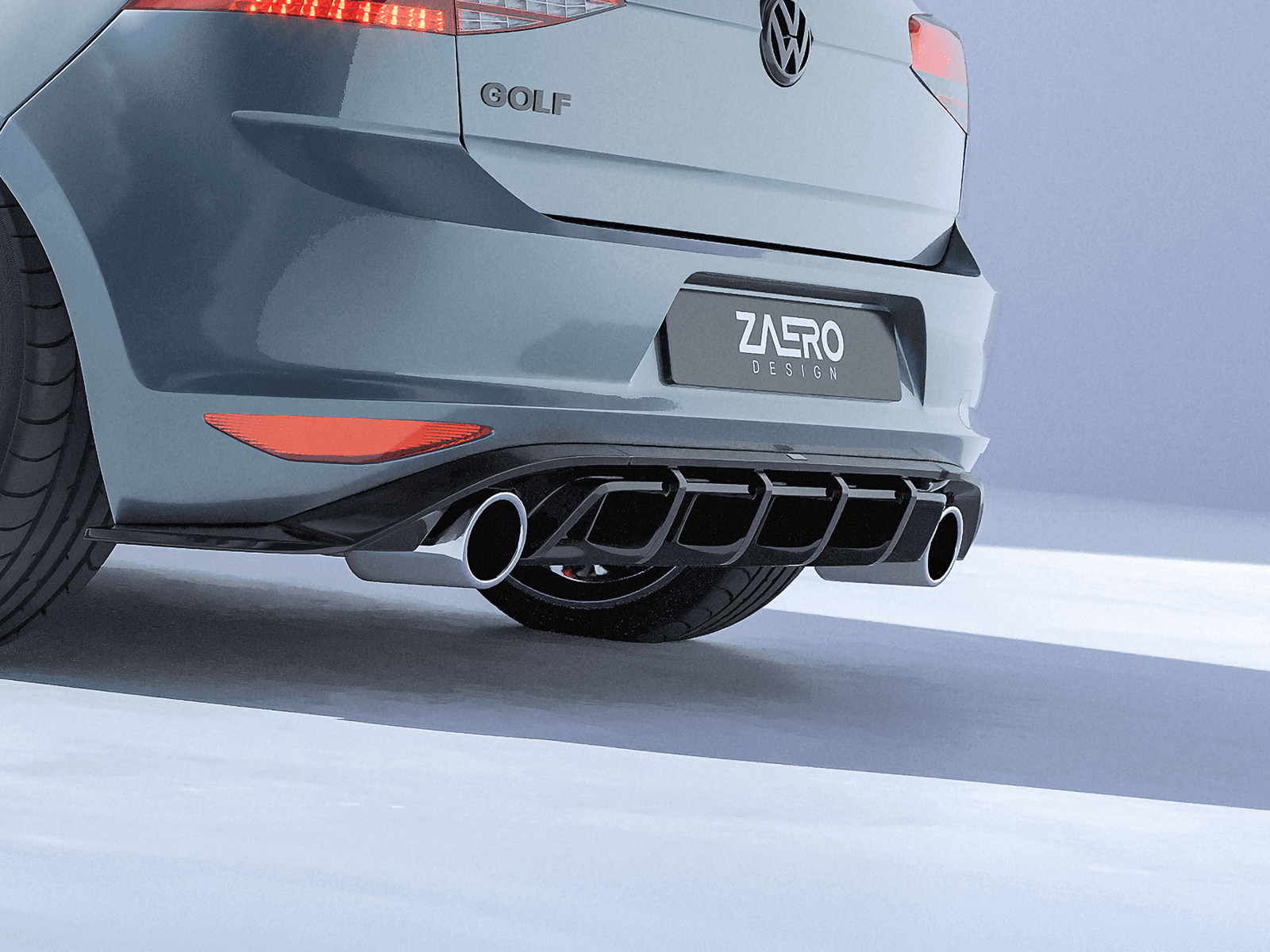 Foto real · difusor Zaero EVO-1 de Difusor Trasero Zaero Design EVO-1 Gloss Black